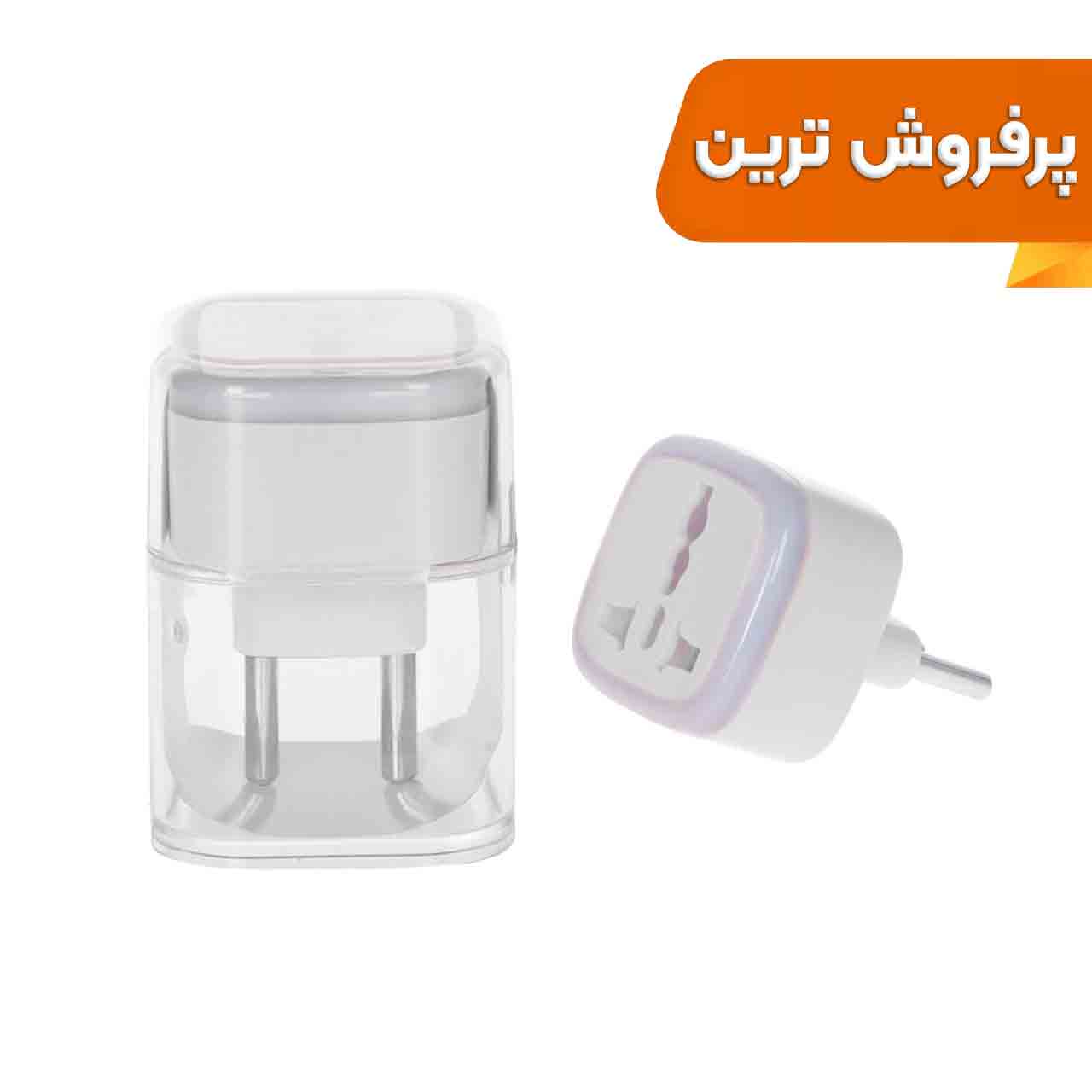 تبدیل برق 3 به 2 مدل M-03 – سفید – MMS – (RGB)
